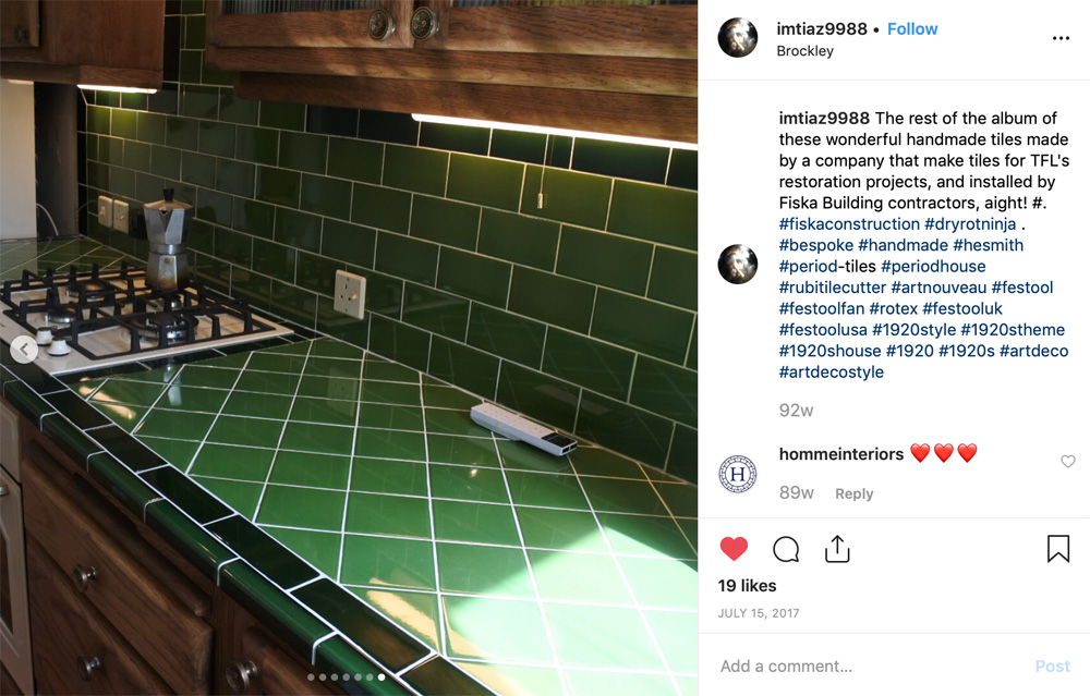 H & E Smith Green Tiles